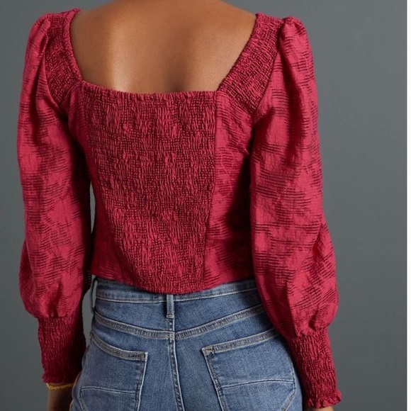 LAST CALL Anthropologie romantic puff sleeved blouse - Picture 2 of 6